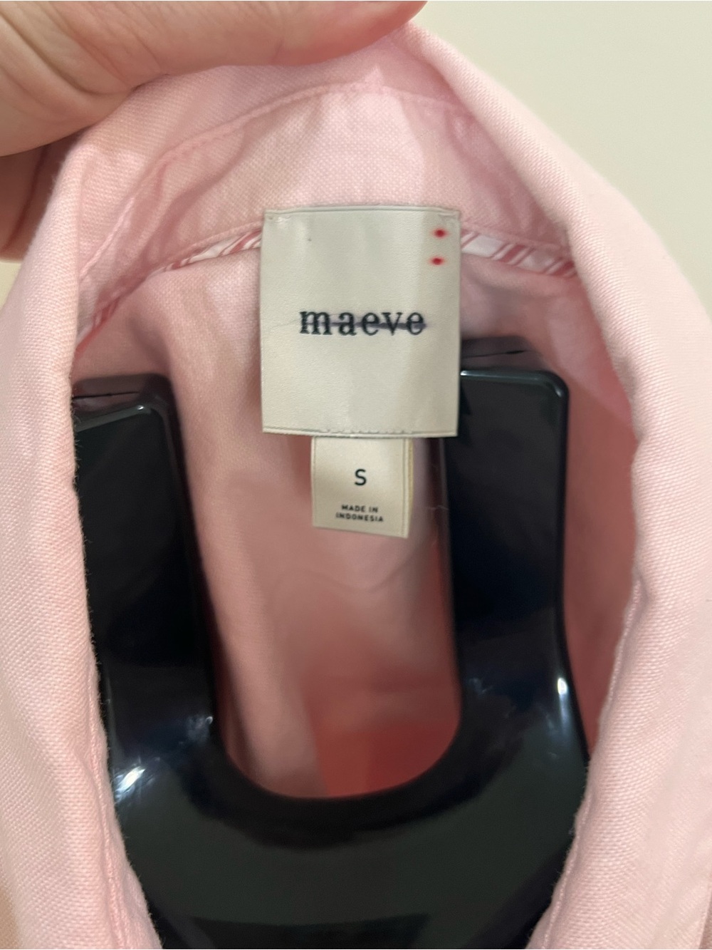 Maeve Boxy OxFord Light Pink Oversized Button-Up Shirt - Picture 8 of 8